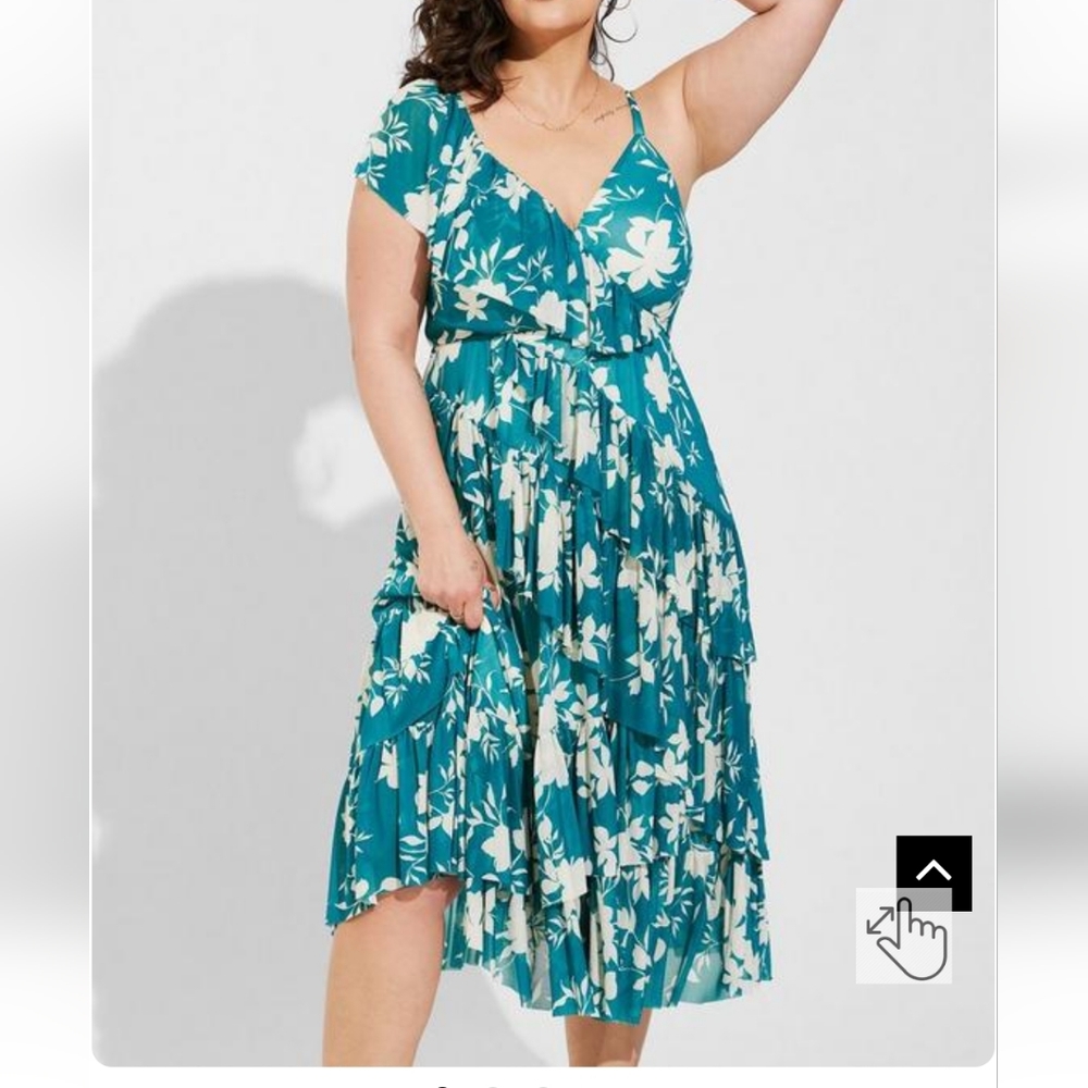 Torrid midi mesh ruffle dress